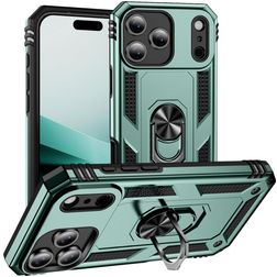 Mobigear Armor Ring iPhone Air Hoesje Hardcase Backcover Shockproof met Ringhouder - Groen
