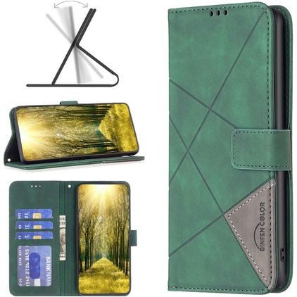 Mobigear Rhombus Google Pixel 7a Hoesje Bookcase Portemonnee - Groen