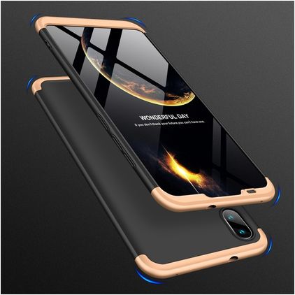 Mobigear TriGuard Xiaomi Mi Play Hoesje Hardcase Backcover - Zwart / Goud