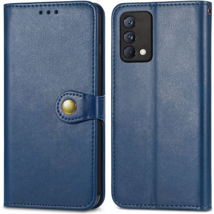 Mobigear Snap Button Realme GT Master Edition Hoesje Bookcase Portemonnee - Blauw
