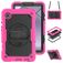 Mobigear SureGrip Xtreme Samsung Galaxy Tab A9 (2023) Hoes Hard kunststof / Siliconen Backcover + Schouderband + Standaard - Roze