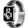 Mobigear Antwerp Stalen Apple Watch Bandje Vouwsluiting - 42/41/40/38 mm - Zwart / Zilver