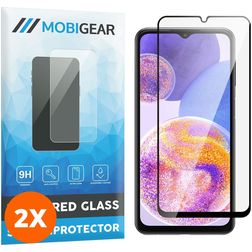 Mobigear Premium Samsung Galaxy A23 Glazen Screenprotector - Case Friendly - Zwart (2-Pack)