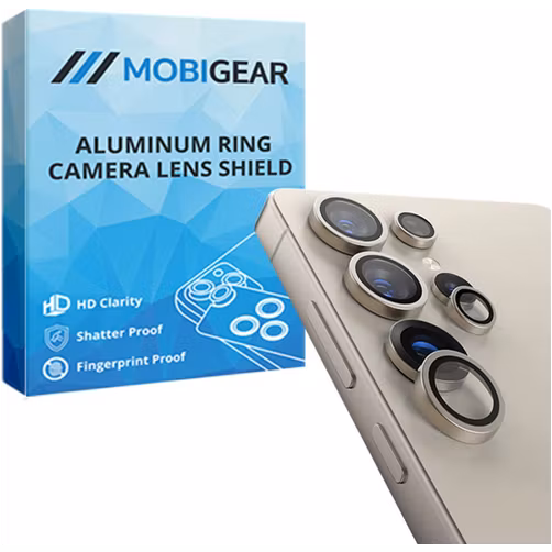 Mobigear Single Samsung Galaxy S25 Ultra Glazen Camera Lens Protector - Case Friendly - Grijs