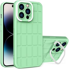 Mobigear Cube iPhone 14 Pro Hoesje Hardcase Backcover met Standaard - Groen