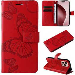 Mobigear Butterfly iPhone 16 Pro Hoesje Bookcase Portemonnee - Rood