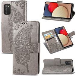 Mobigear Butterfly Samsung Galaxy A03s Hoesje Bookcase Portemonnee - Grijs