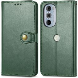 Mobigear Snap Button Motorola Edge 30 Pro Hoesje Bookcase Portemonnee - Groen
