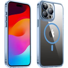 Valenta Trend iPhone 15 Pro MagSafe Hoesje Hardcase Backcover - Transparant / Blauw