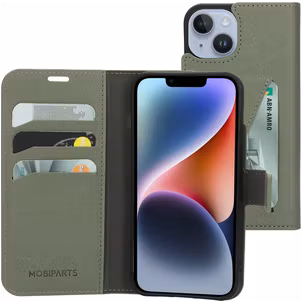 Mobiparts Classic Wallet iPhone 14 Hoesje Bookcase Portemonnee - Stone Green