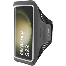 Mobiparts Comfort Fit Telefoonhouder Hardlopen Samsung Galaxy S23 Sport Hoesje Neopreen Sportarmband - Zwart