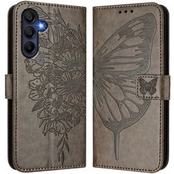 Mobigear Flowers Samsung Galaxy A17 Hoesje Bookcase Portemonnee - Grijs