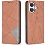 Mobigear Rhombus Slim iPhone 17 Hoesje Bookcase - Bruin