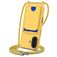 Mobigear Lanyard Card iPhone 16 Plus Siliconen Hoesje met koord en Pasjeshouder - Geel