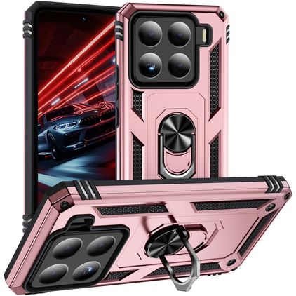 Mobigear Armor ring Xiaomi 15 Hoesje Hardcase Backcover Shockproof met Ringhouder - Roségoud