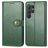 Mobigear Snap Button Samsung Galaxy S25 Hoesje Bookcase Portemonnee - Groen