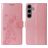 Mobigear Flowers Samsung Galaxy S24 FE Hoesje Bookcase Portemonnee - Roségoud