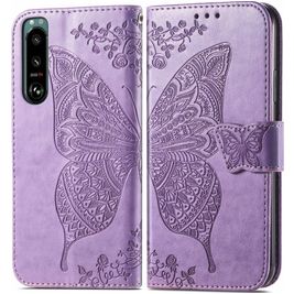 Mobigear Butterfly Sony Xperia 5 IV Hoesje Bookcase Portemonnee - Paars