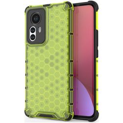 Mobigear Honeycomb Xiaomi 12 Pro Hoesje Hardcase Backcover Shockproof - Groen