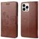 Mobigear Flowers iPhone 14 Pro Max Hoesje Bookcase Portemonnee - Bruin