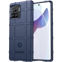Mobigear Rugged Shield Motorola Edge 30 Ultra Hoesje Flexibel TPU Backcover Shockproof - Blauw