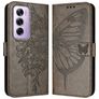 Mobigear Butterfly OPPO Reno 12 Pro Hoesje Bookcase Portemonnee - Grijs