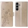 Mobigear Flowers Samsung Galaxy S24 FE Hoesje Bookcase Portemonnee - Goud