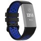 Mobigear Sport Plus Buckle Siliconen Fitbit Charge 3 Bandje Gespsluiting - Zwart / Blauw