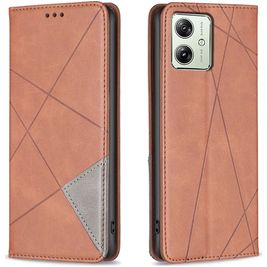 Mobigear Rhombus Slim Motorola Moto G54 Hoesje Bookcase - Bruin