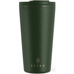 Burga Coffee Mug Dubbelwandige RVS Koffie To Go Mok - 470 ml - Khaki