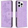 Mobigear Butterfly iPhone 16 Pro Hoesje Bookcase Portemonnee - Paars
