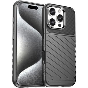 Mobigear Groove iPhone 16 Pro Hoesje Flexibel TPU Backcover - Zwart
