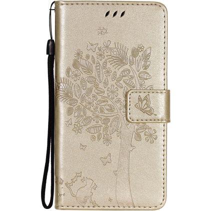 Mobigear Tree Samsung Galaxy S21 Plus Hoesje Bookcase Portemonnee - Goud