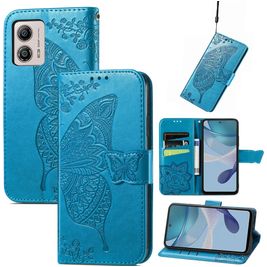 Mobigear Butterfly Motorola Moto E13 Hoesje Bookcase Portemonnee - Blauw