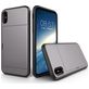 Mobigear Card iPhone XS Hoesje Hardcase Backcover Shockproof met Pasjeshouder - Grijs
