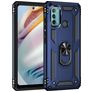 Mobigear Armor Ring Motorola Moto G60 Hoesje Hardcase Backcover Shockproof met Ringhouder - Blauw