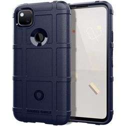 Mobigear Rugged Shield Google Pixel 4a 5G Hoesje Flexibel TPU Backcover Shockproof - Blauw