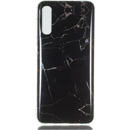 Mobigear Marble Samsung Galaxy A50 Hoesje Flexibel TPU Backcover - Zwart