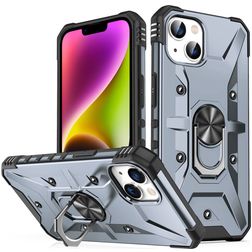Mobigear Armor Ring iPhone 14 Plus Hoesje Hardcase Backcover Shockproof met Ringhouder - Grijs