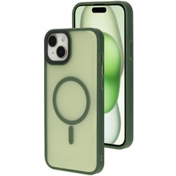 Mobiparts Hardcover iPhone 15 Plus MagSafe Hoesje Hardcase Backcover - Satin Green