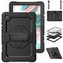 Mobigear SureGrip Xtreme Samsung Galaxy Tab A8 10.5 (2021) Hoes Hard Kunststof,Siliconen Backcover + Schouderband + Standaard - Zwart