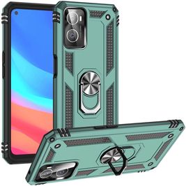 Mobigear Armor Ring OPPO A76 Hoesje Hardcase Backcover Shockproof met Ringhouder - Groen