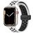 Mobigear Sport Plus Mag Siliconen Apple Watch Bandje Magneetsluiting - 42/41/40/38 mm - Zwart / Wit