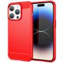 Mobigear Brushed Slim iPhone 15 Pro Max Hoesje Flexibel TPU Backcover - Rood
