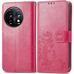 Mobigear Clover OnePlus 11 Hoesje Bookcase Portemonnee - Roze