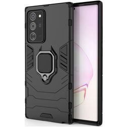 Mobigear Armor Ring Samsung Galaxy Note 20 Ultra Hoesje Hardcase Backcover Shockproof met Ringhouder - Zwart