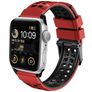 Mobigear Aero Armor Siliconen Apple Watch Bandje Gespsluiting - 49/46/45/44 mm - Rood / Zwart