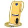 Mobigear Lanyard Card iPhone 17 Siliconen Hoesje met koord en Pasjeshouder - Geel
