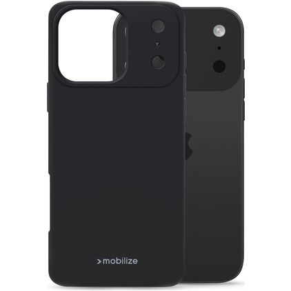 Mobilize Rubber Gelly iPhone 17 Pro Max Hoesje Flexibel TPU Backcover - Zwart