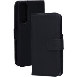 Mobiparts Wallet Samsung Galaxy S25 Edge Hoesje Echt Leer Bookcase Portemonnee - Zwart